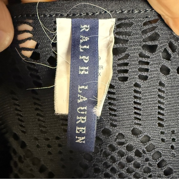 Ralph Lauren Black Crochet Style Tunic Top, Size Medium - Picture 5 of 7